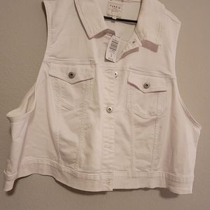 Torrid White Denim Vest